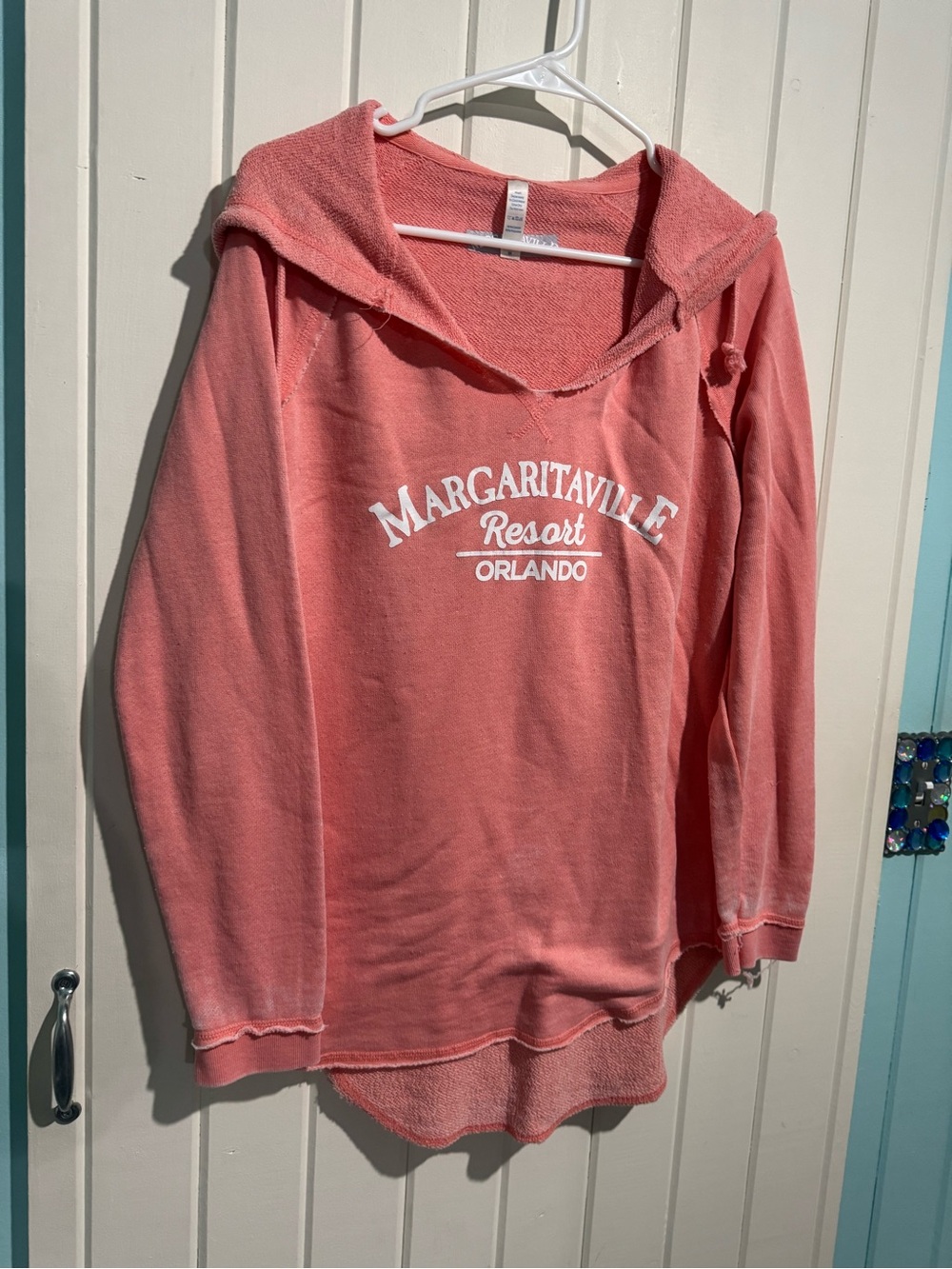 Margaritaville Coral Hooded Pullover with White Logo